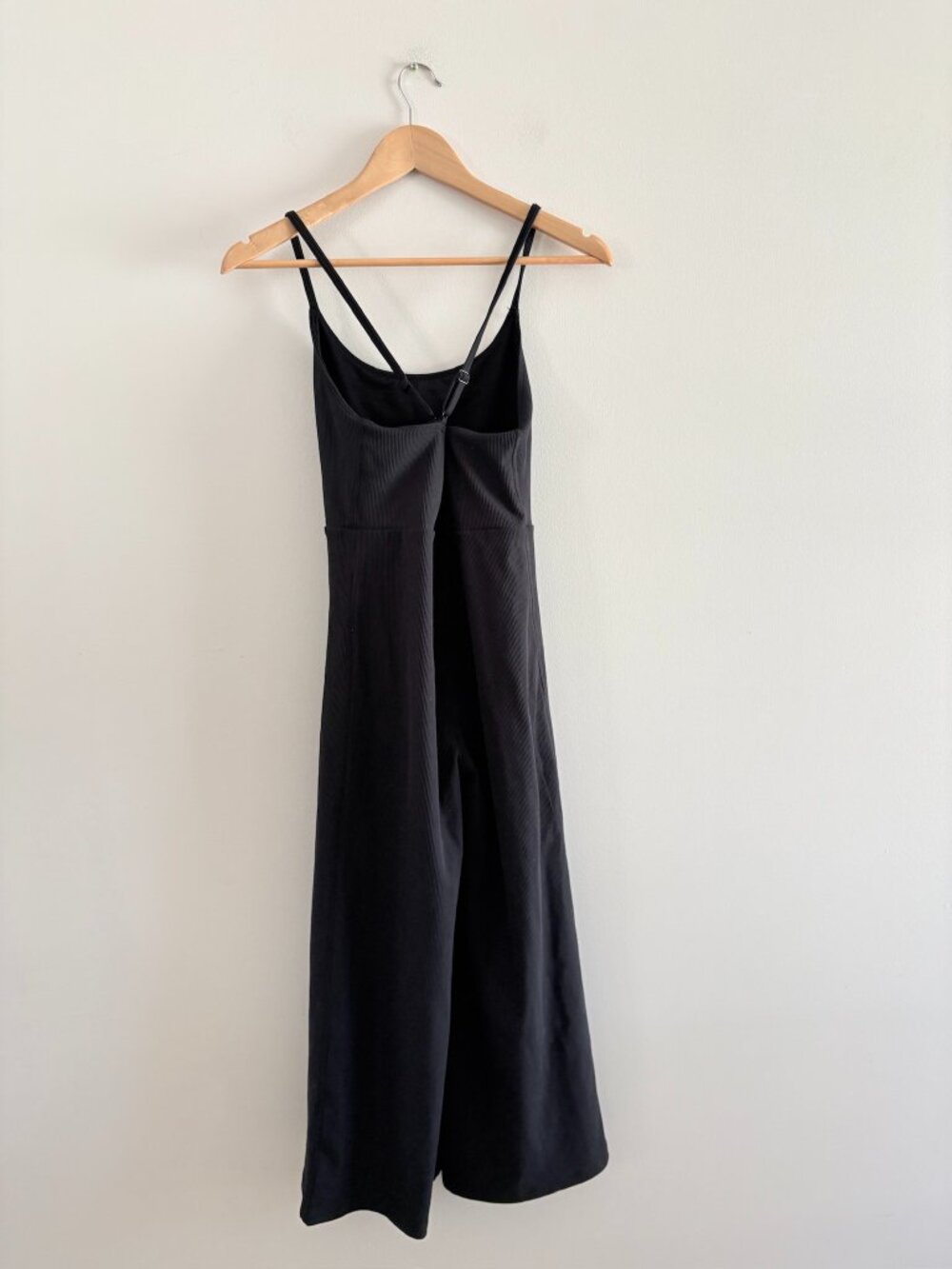 Gap GapFit Ribbed Stretch Jumpsuit Cropped Wide Leg Black Size Small - Picture 5 of 7